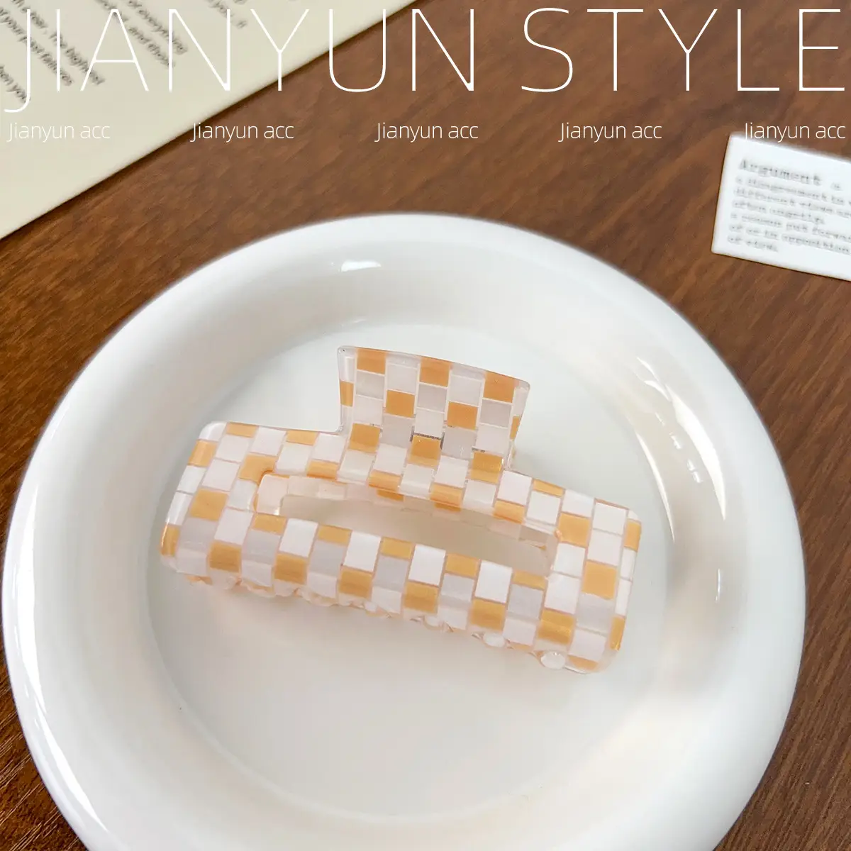 Rainbow Checkerboard Hair Clip for Women