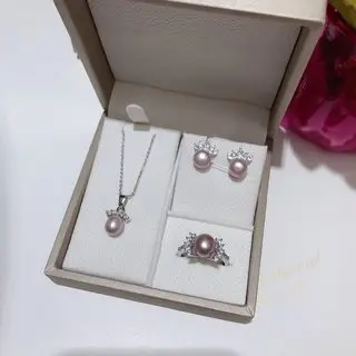 Freshwater Pearl 3-Piece Jewelry Set Silver - Image 6