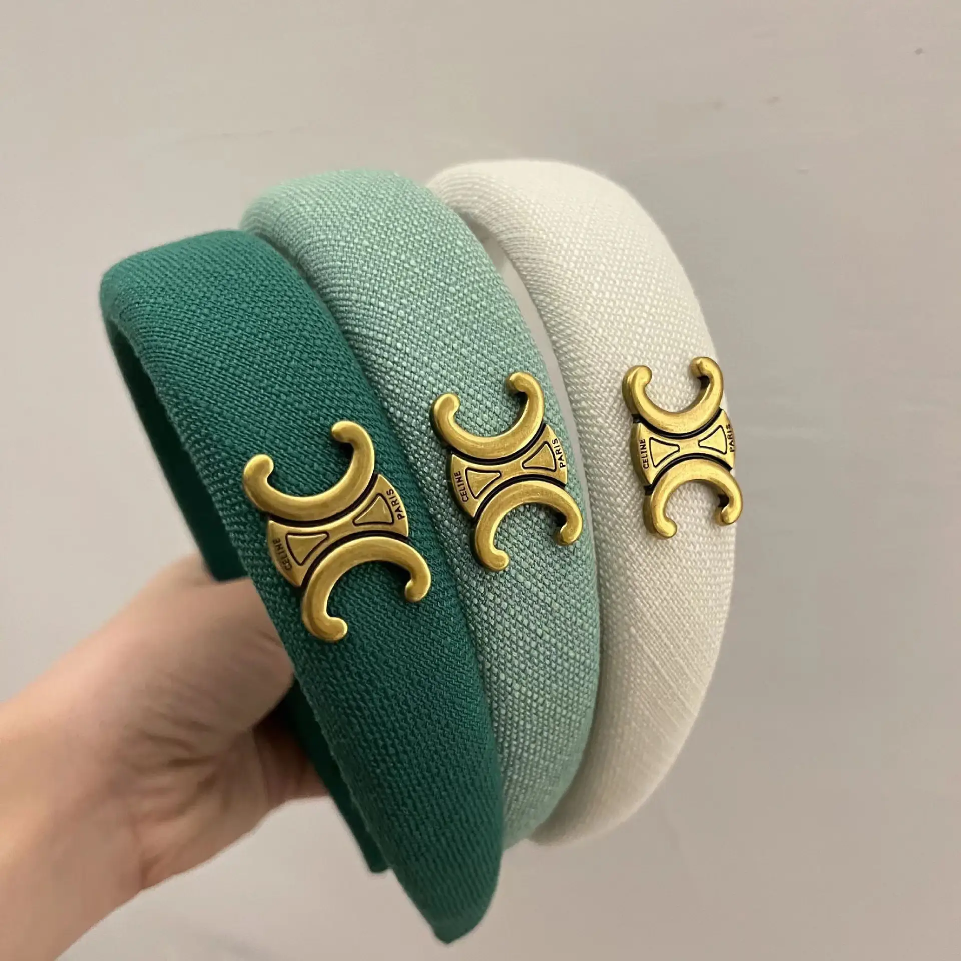 Green High Cranial Top Sponge Headband Women Autumn Winter Elegant Wide-brimmed Headband - Image 8
