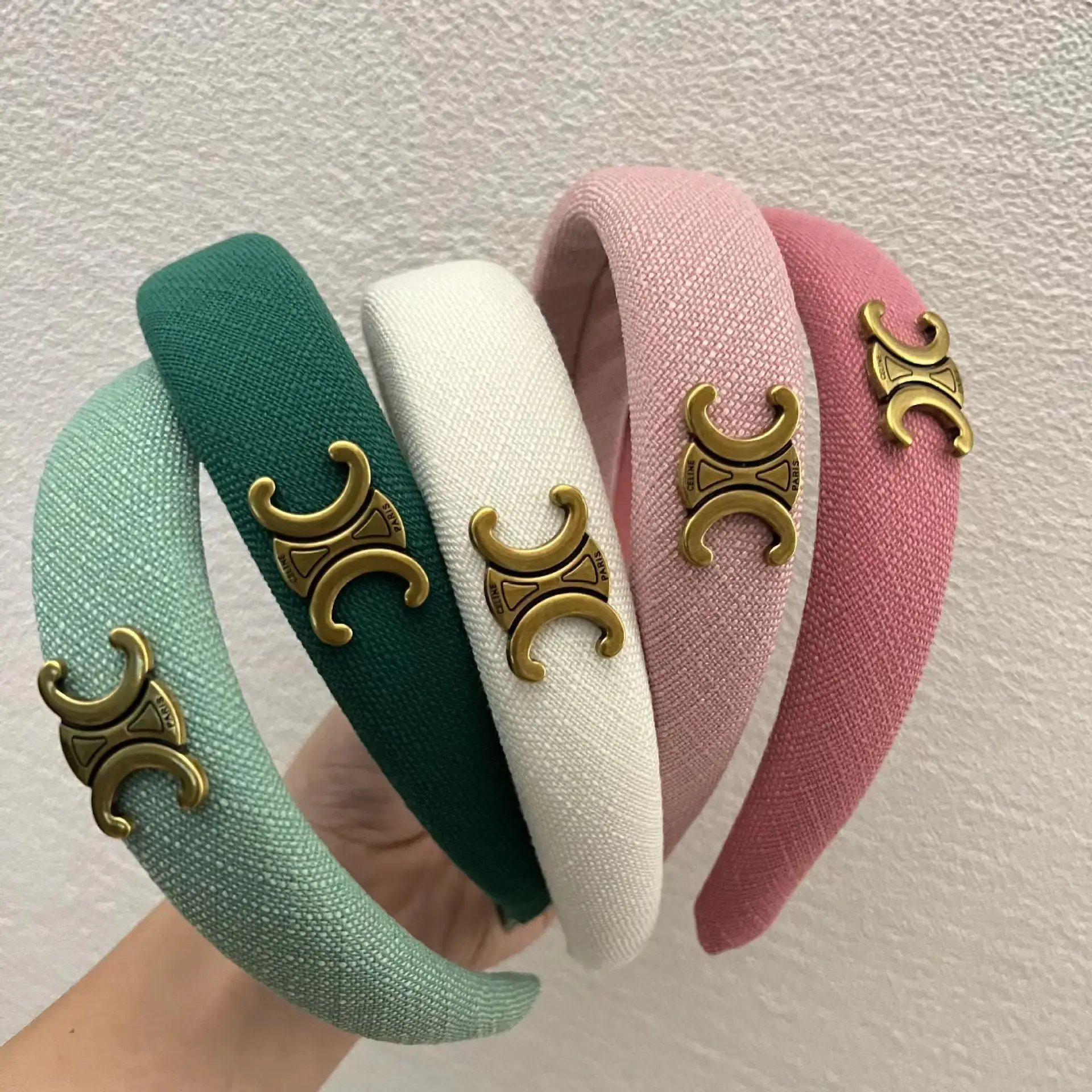 Green High Cranial Top Sponge Headband Women Autumn Winter Elegant Wide-brimmed Headband — feature 3