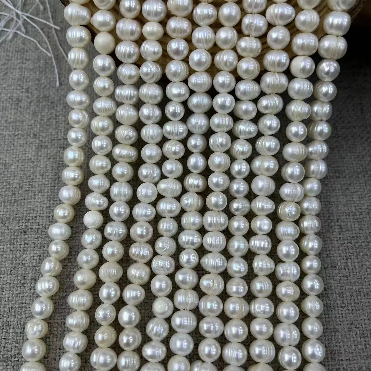 Natural Freshwater Pearl Punch 6-7mm Semi-Finished Thread — feature 8