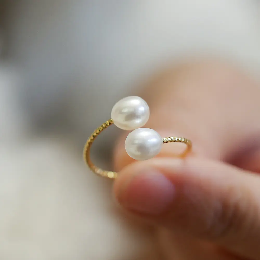 Pearl Ring with Gold Plated Finish for Women - Image 2