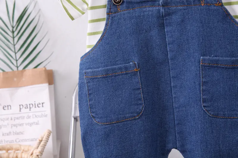 Boys Denim Shorts Striped T-Shirt Summer Suit — feature 13