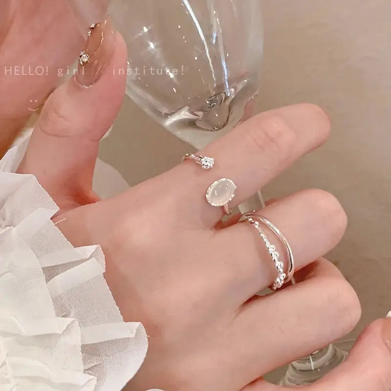 Moonstone Adjustable Ring for Women Elegant Open Design — feature 1