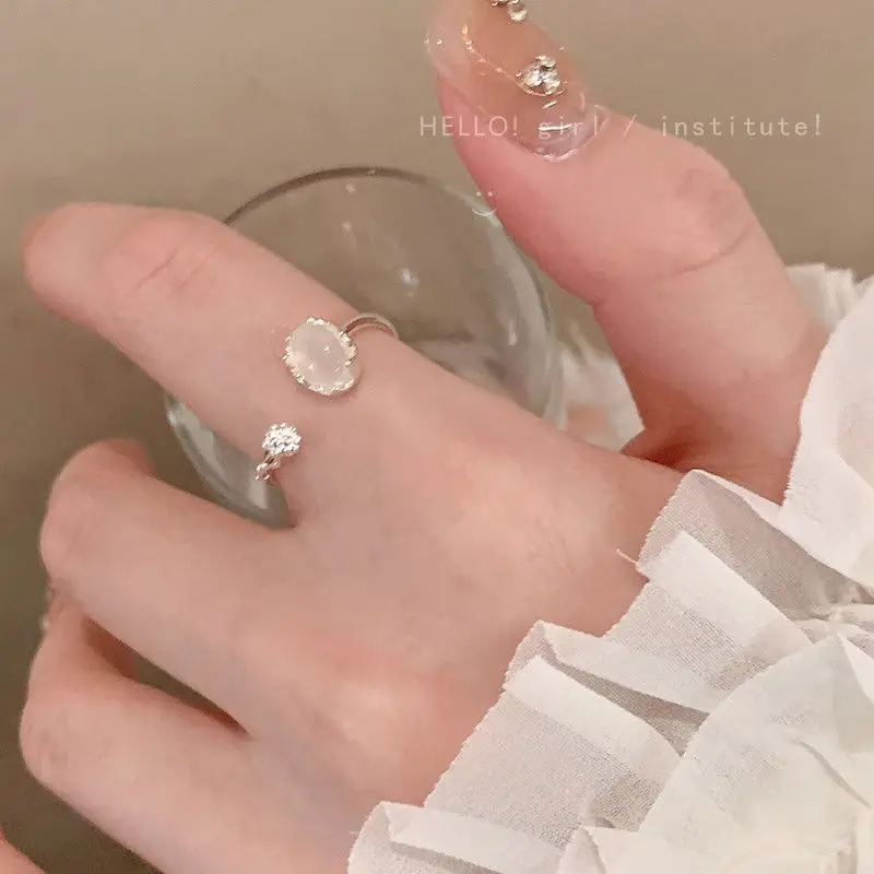 Moonstone Adjustable Ring for Women Elegant Open Design — feature 4