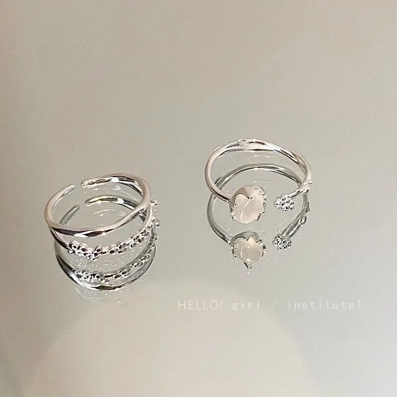 Moonstone Adjustable Ring for Women Elegant Open Design - Image 3
