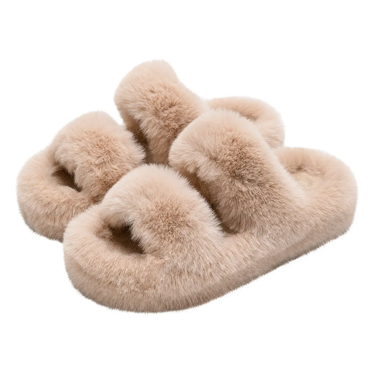 Women Warm Furry Slippers Autumn Winter Indoor Home Wear - Image 7