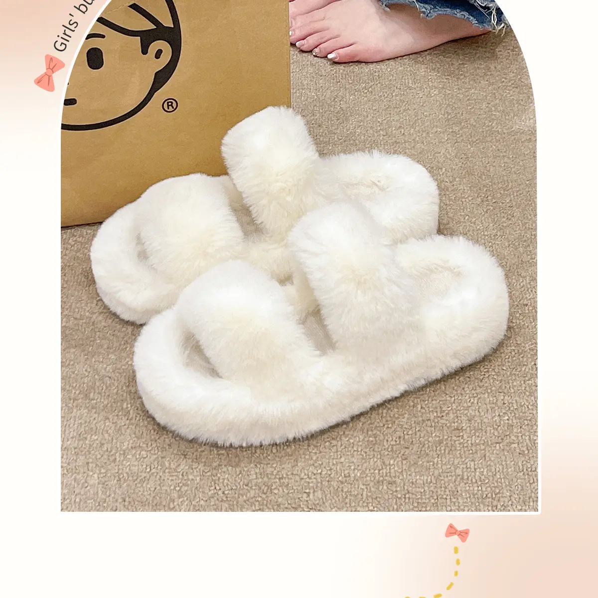Women Warm Furry Slippers Autumn Winter Indoor Home Wear — feature 3