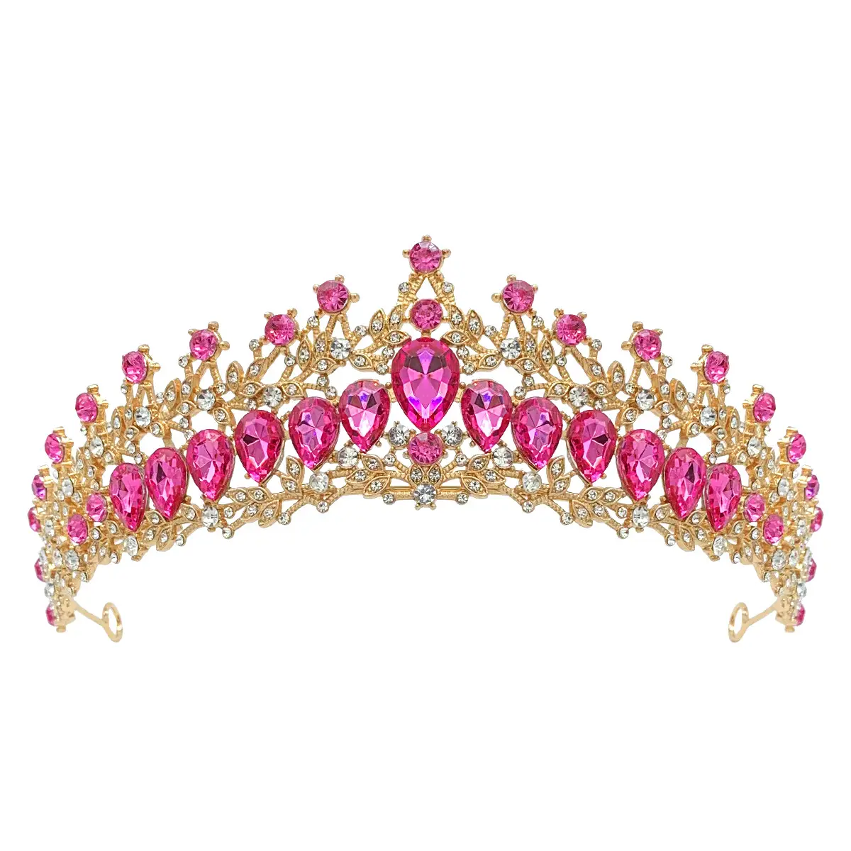 Luxury Sparkling Bridal Crown with Multicolor Rhinestones - Image 24