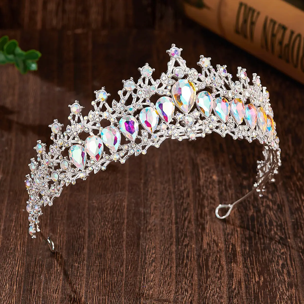 Luxury Sparkling Bridal Crown with Multicolor Rhinestones — feature 22