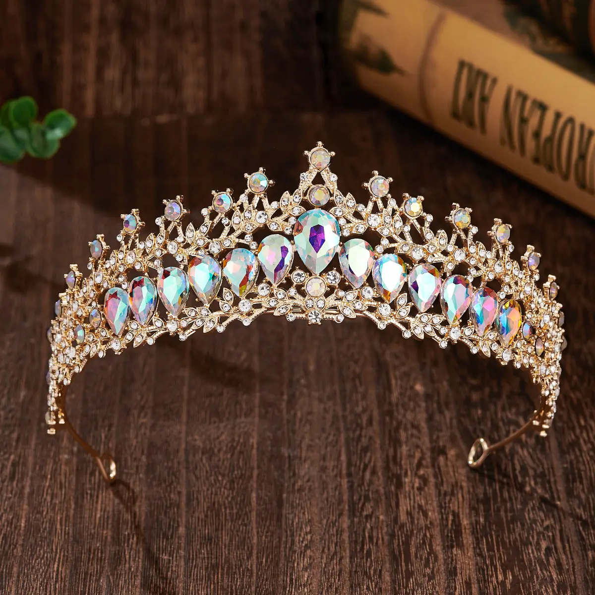 Luxury Sparkling Bridal Crown with Multicolor Rhinestones — feature 23