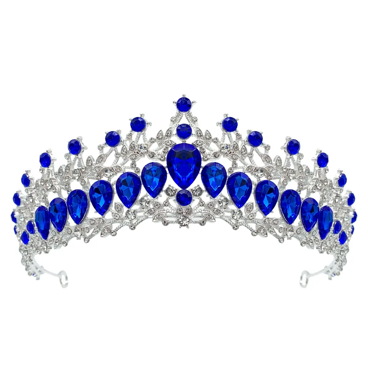 Luxury Sparkling Bridal Crown with Multicolor Rhinestones - Image 11