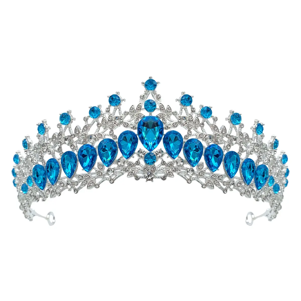 Luxury Sparkling Bridal Crown with Multicolor Rhinestones - Image 12