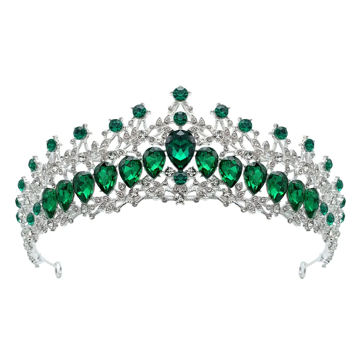 Luxury Sparkling Bridal Crown with Multicolor Rhinestones - Image 13