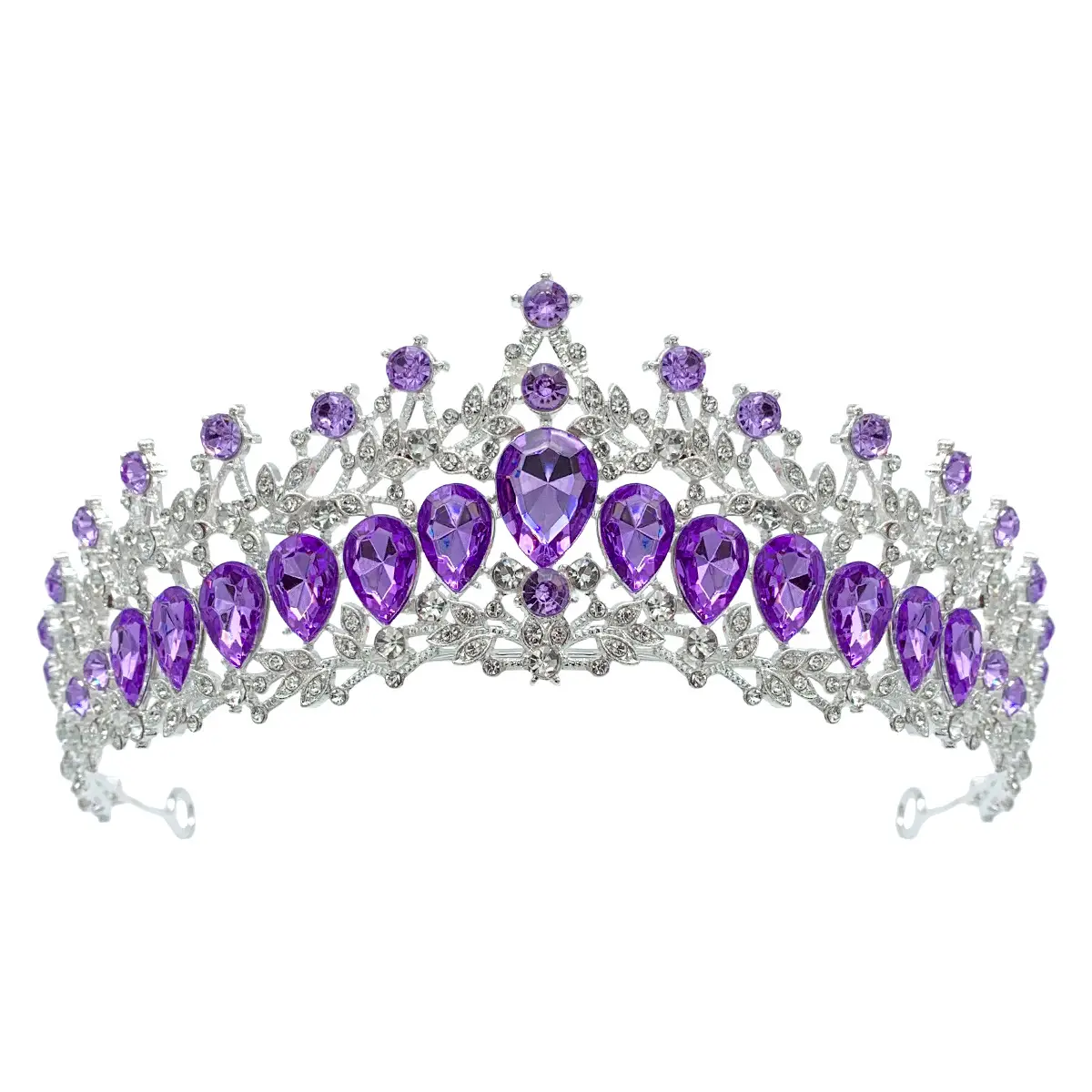 Luxury Sparkling Bridal Crown with Multicolor Rhinestones - Image 14