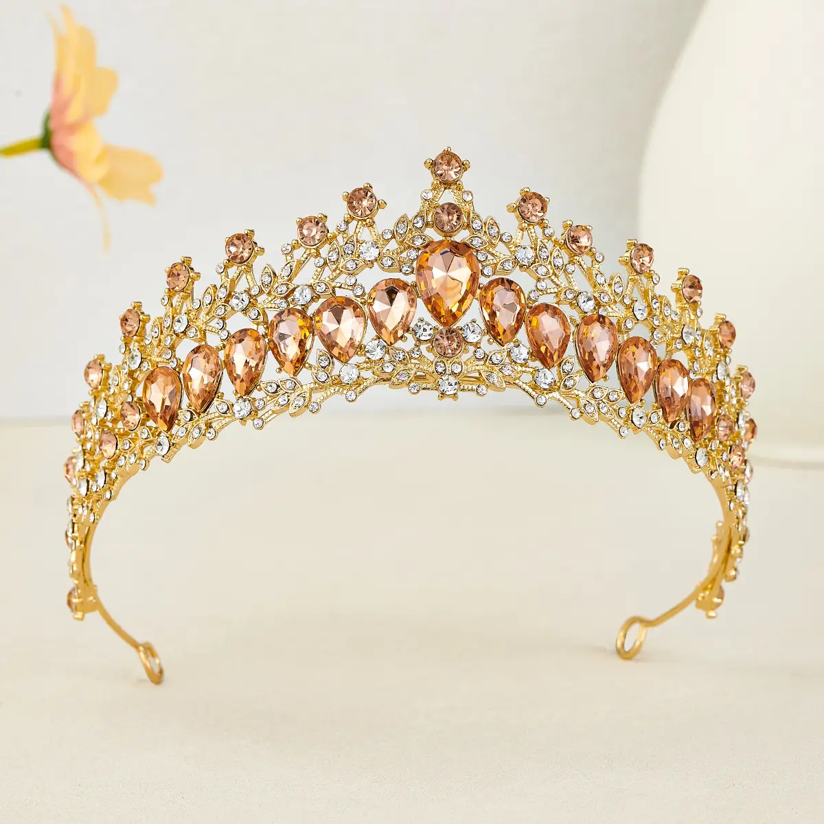 Luxury Sparkling Bridal Crown with Multicolor Rhinestones - Image 17