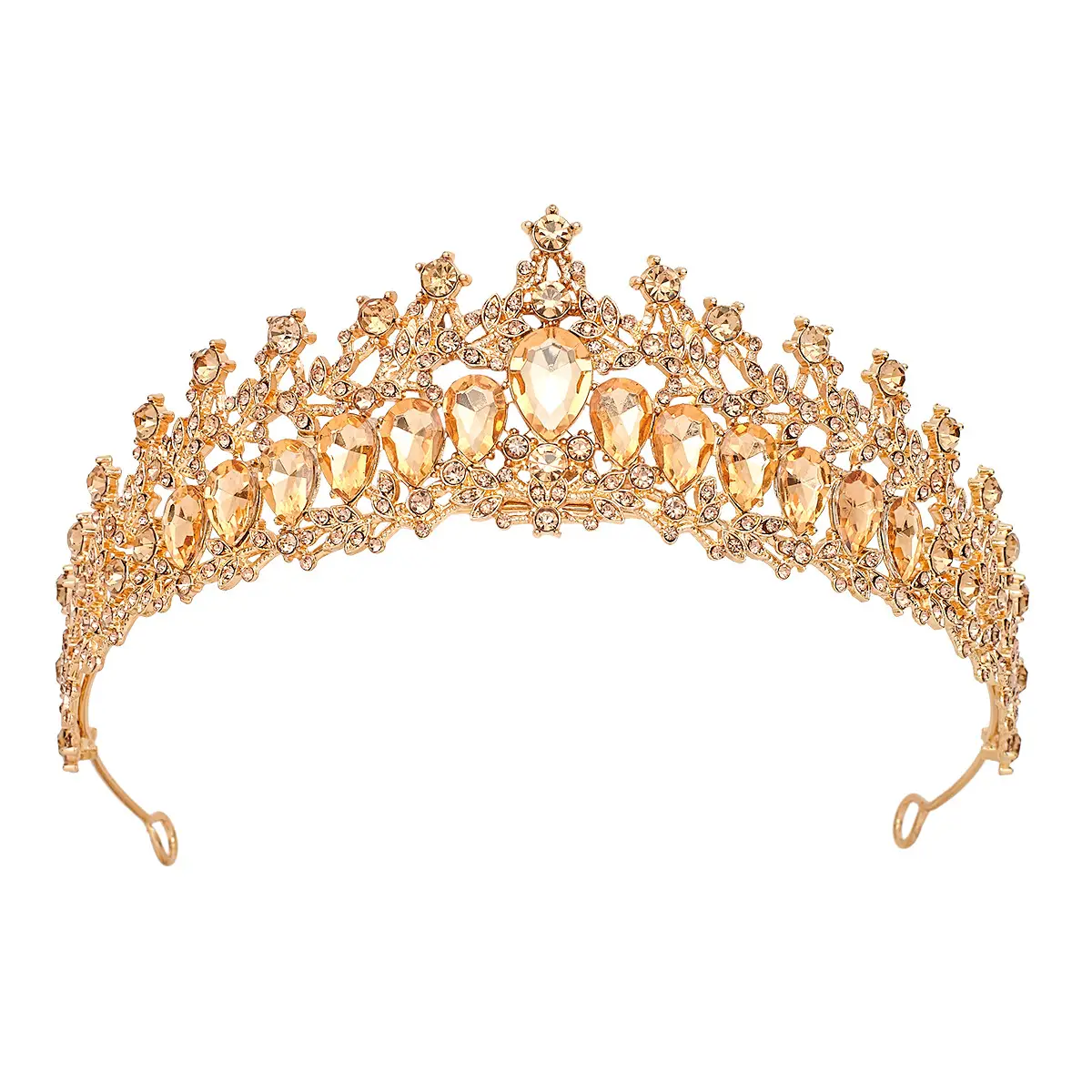 Luxury Sparkling Bridal Crown with Multicolor Rhinestones - Image 19
