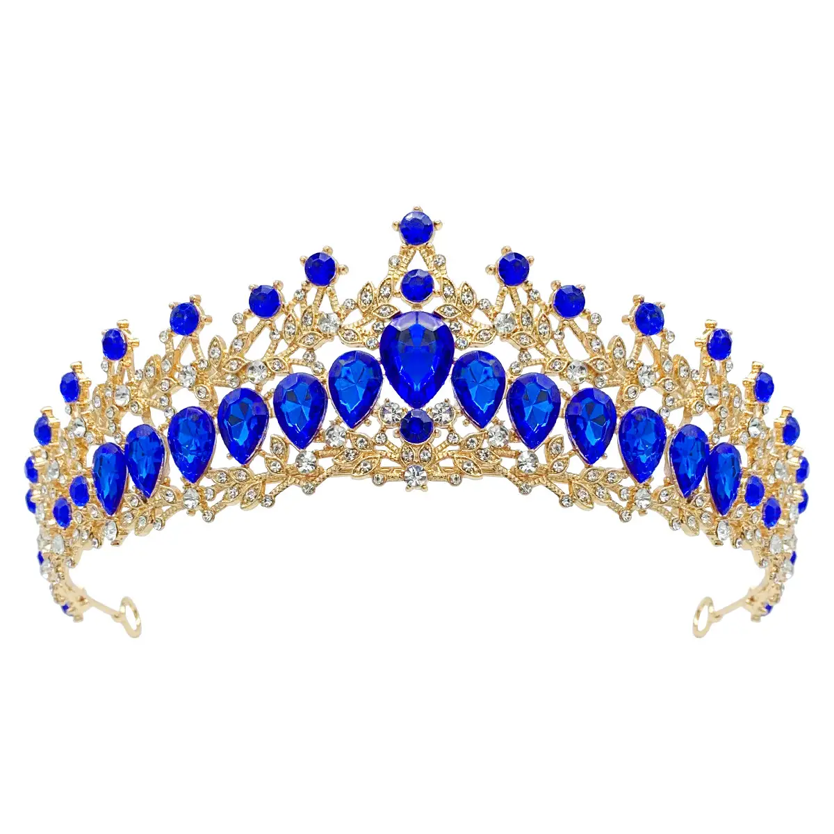 Luxury Sparkling Bridal Crown with Multicolor Rhinestones - Image 3