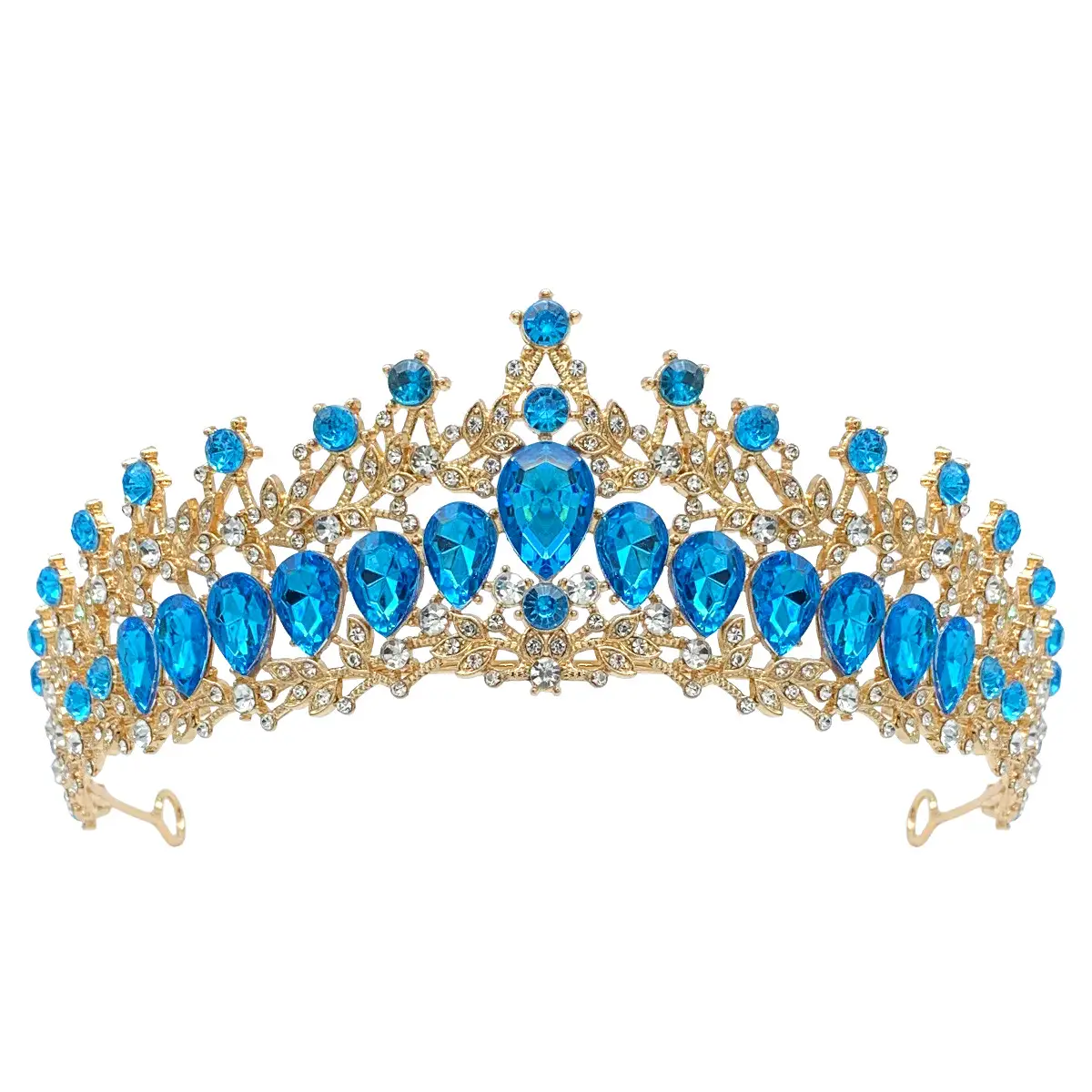 Luxury Sparkling Bridal Crown with Multicolor Rhinestones - Image 4