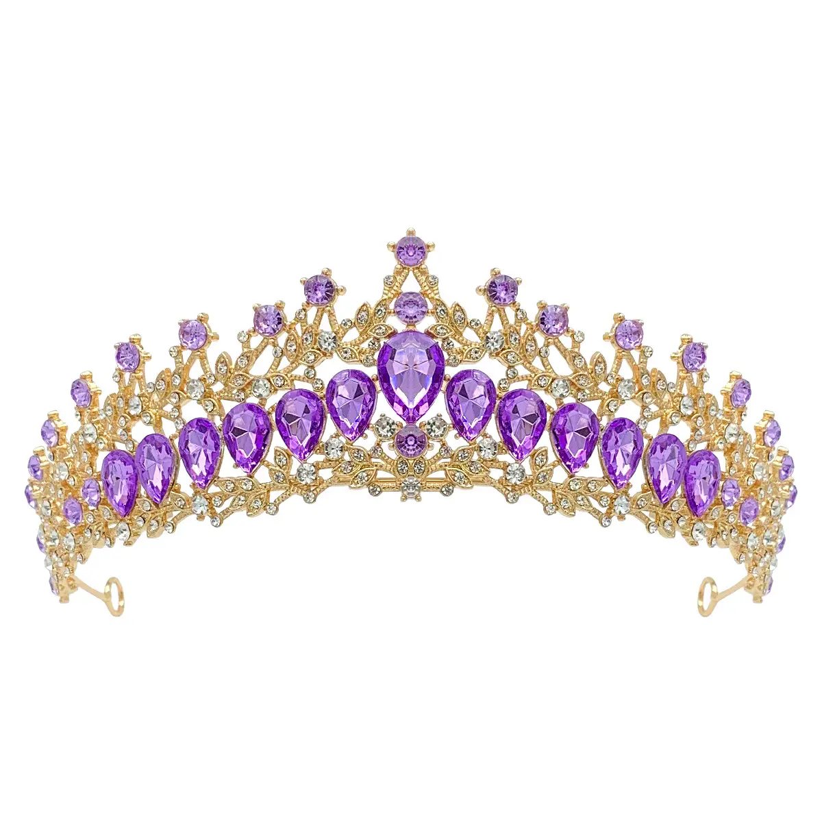 Luxury Sparkling Bridal Crown with Multicolor Rhinestones - Image 6