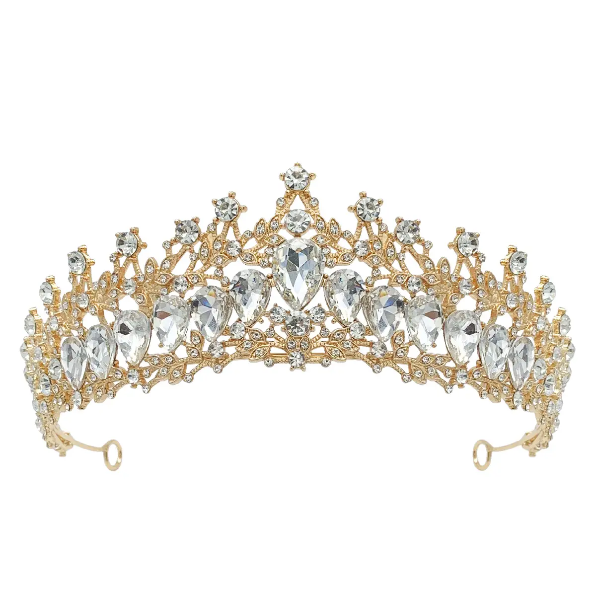 Luxury Sparkling Bridal Crown with Multicolor Rhinestones - Image 8