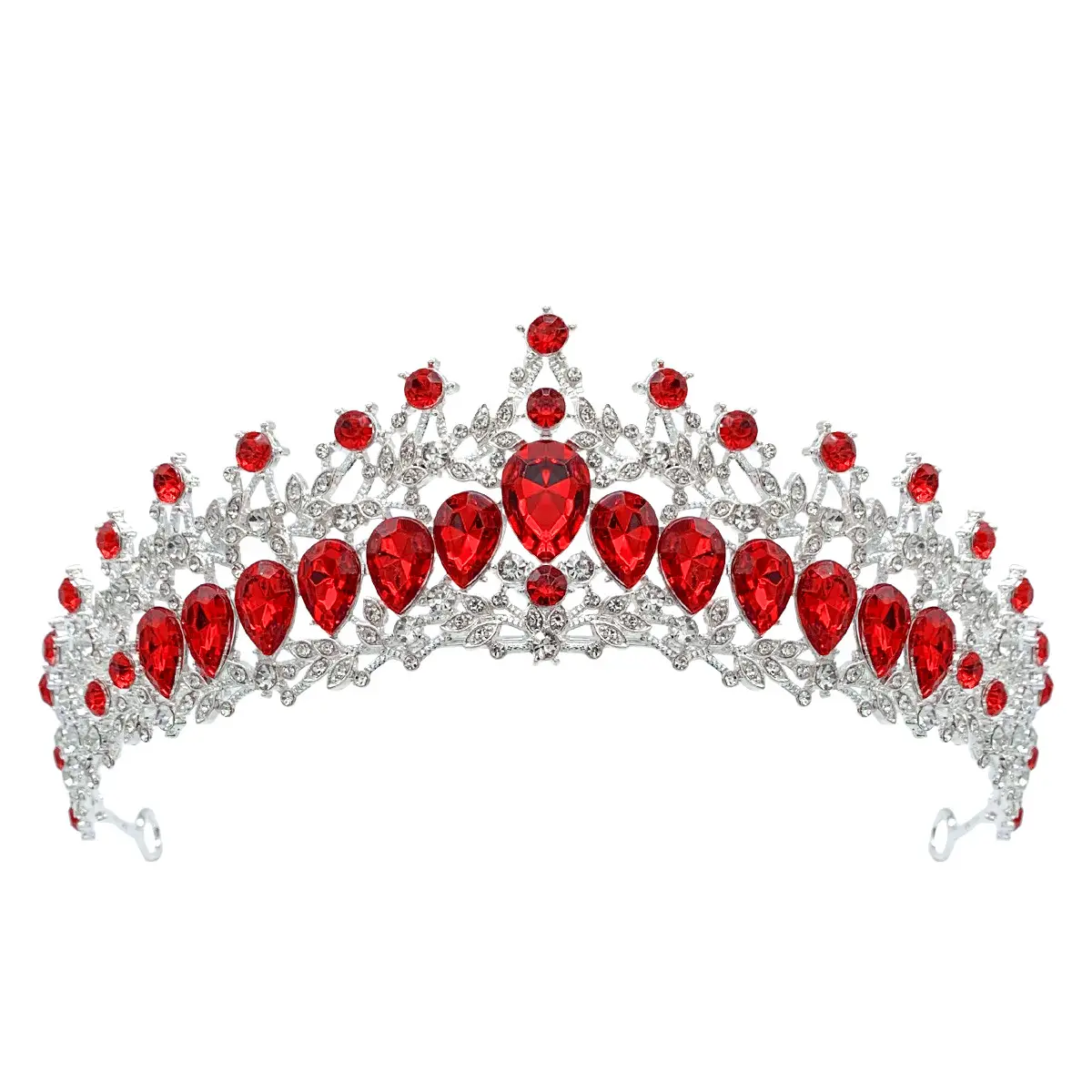 Luxury Sparkling Bridal Crown with Multicolor Rhinestones - Image 9