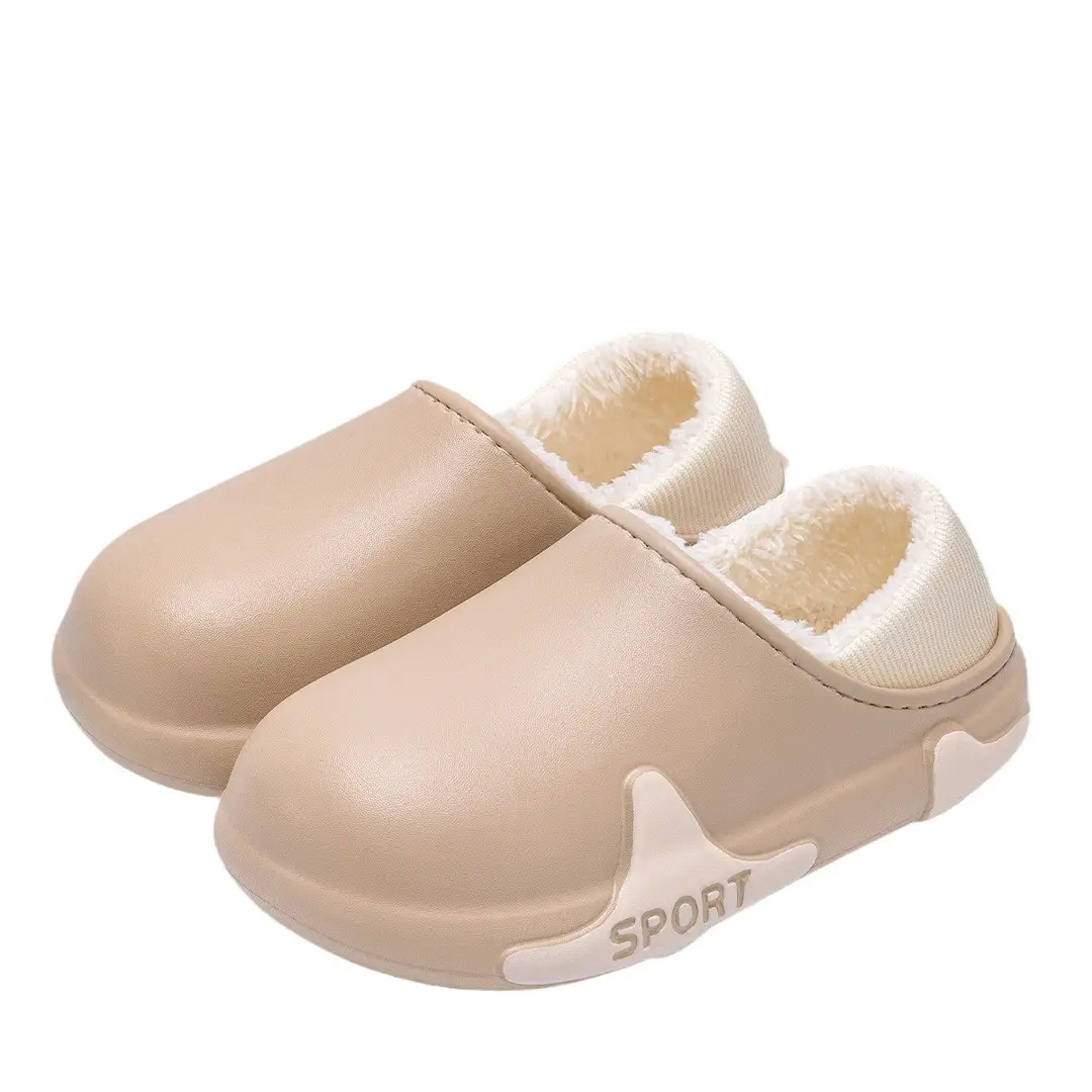 Eva waterproof cotton slippers for autumn and winter men's household indoor home warm non-slip bag heel cotton shoes for winter men's outdoor wear - Image 8