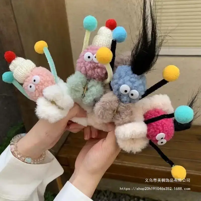 Funny Plush Hairpin with Hat and Teeth