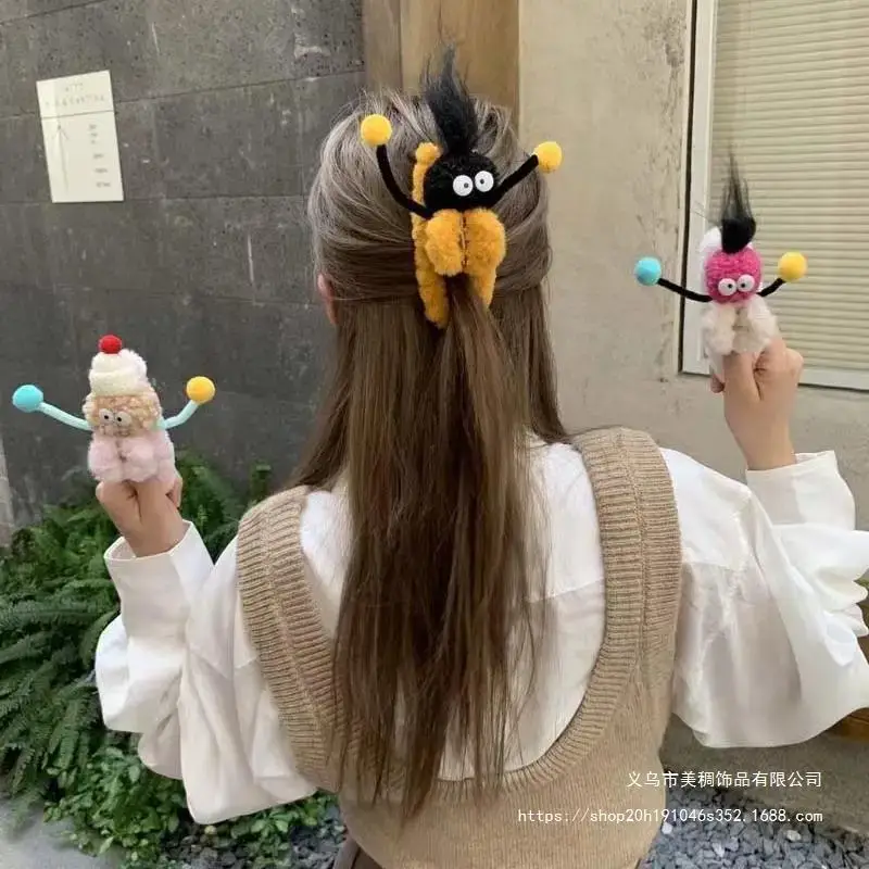 Funny Plush Hairpin with Hat and Teeth