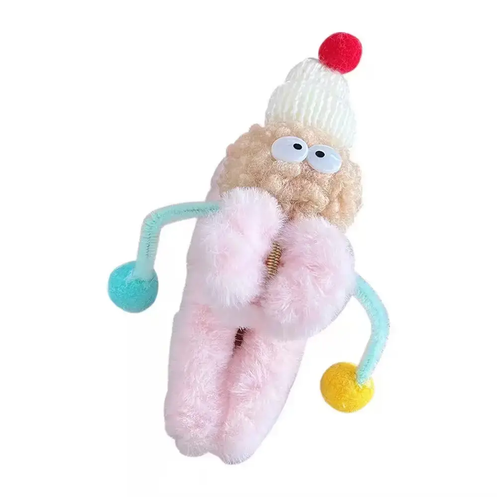 Funny Plush Hairpin with Hat and Teeth