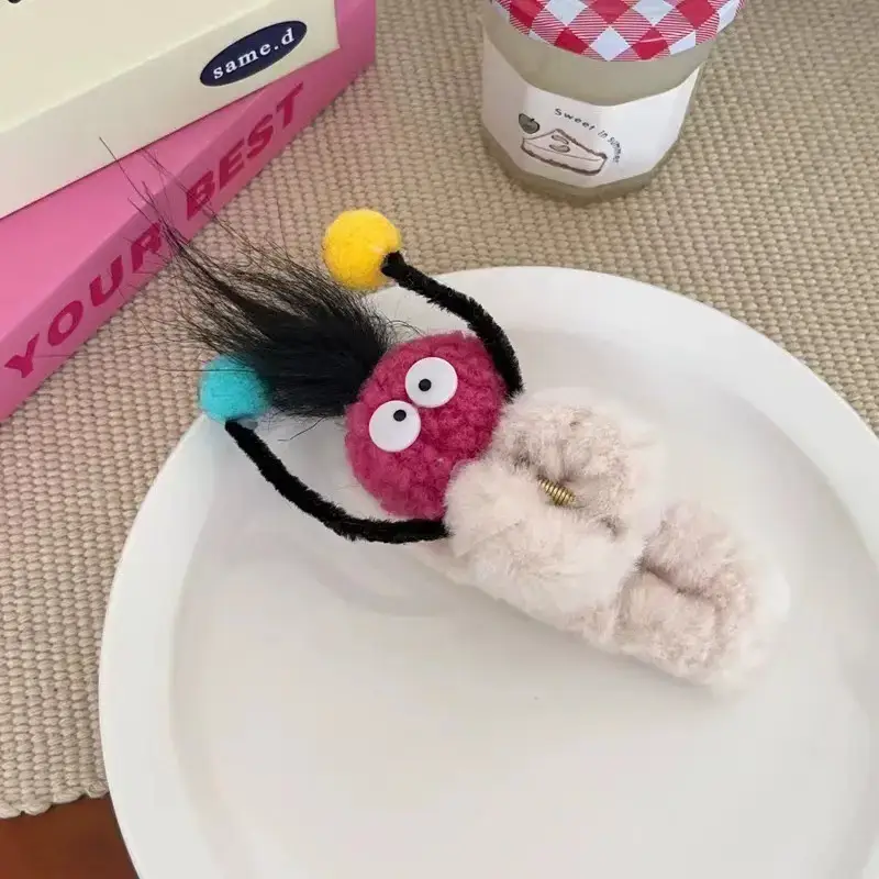 Funny Plush Hairpin with Hat and Teeth