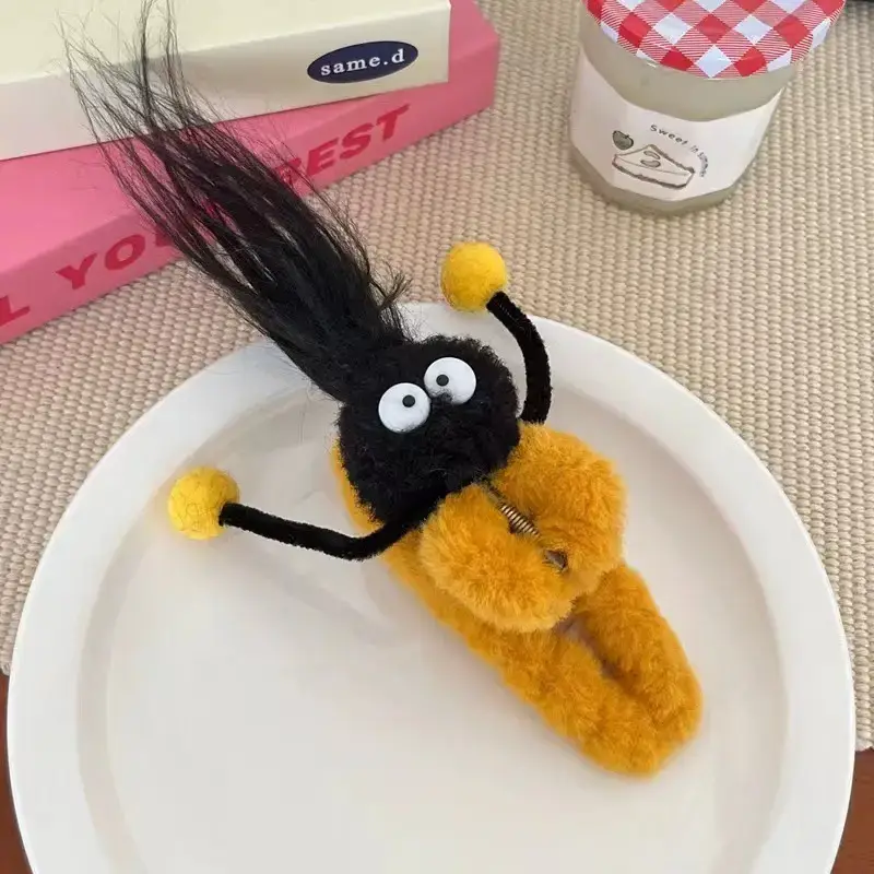 Funny Plush Hairpin with Hat and Teeth