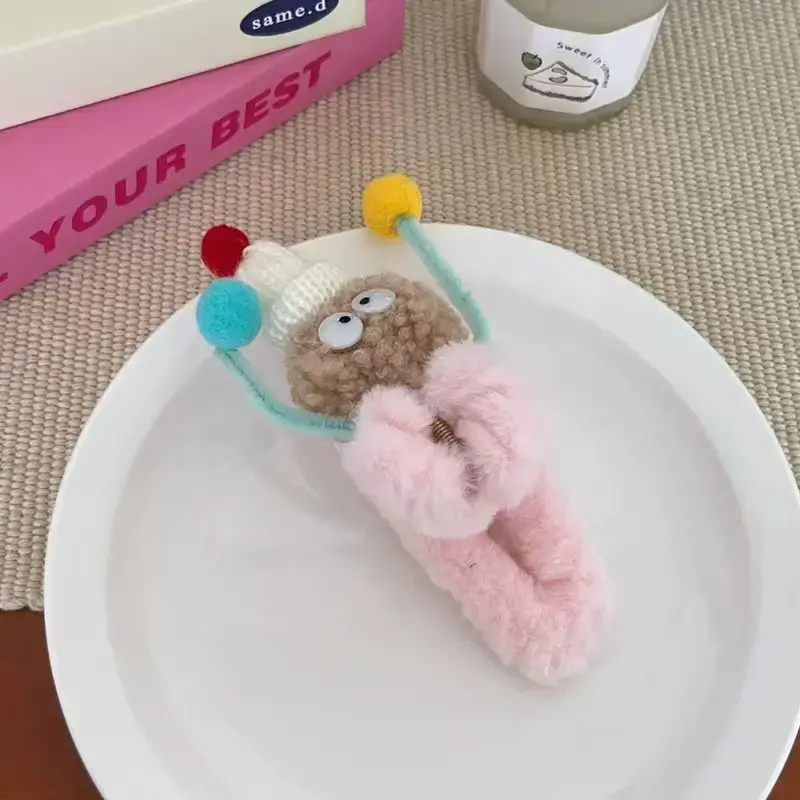 Funny Plush Hairpin with Hat and Teeth