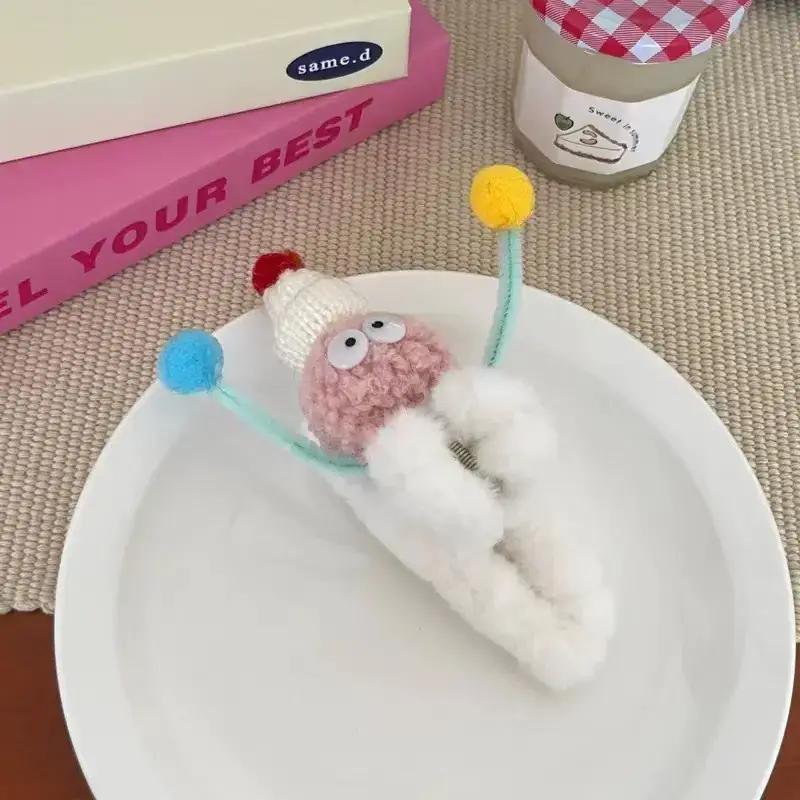 Funny Plush Hairpin with Hat and Teeth