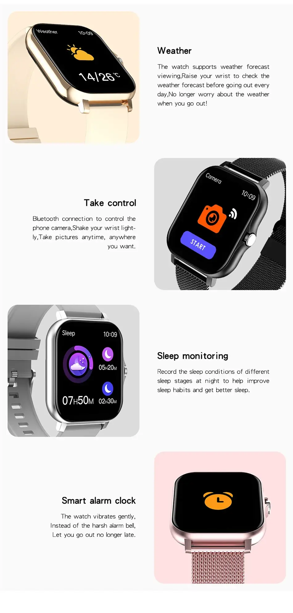 Y13 Smart Watch with Gold Bracelet & Bluetooth Connectivity — feature 16