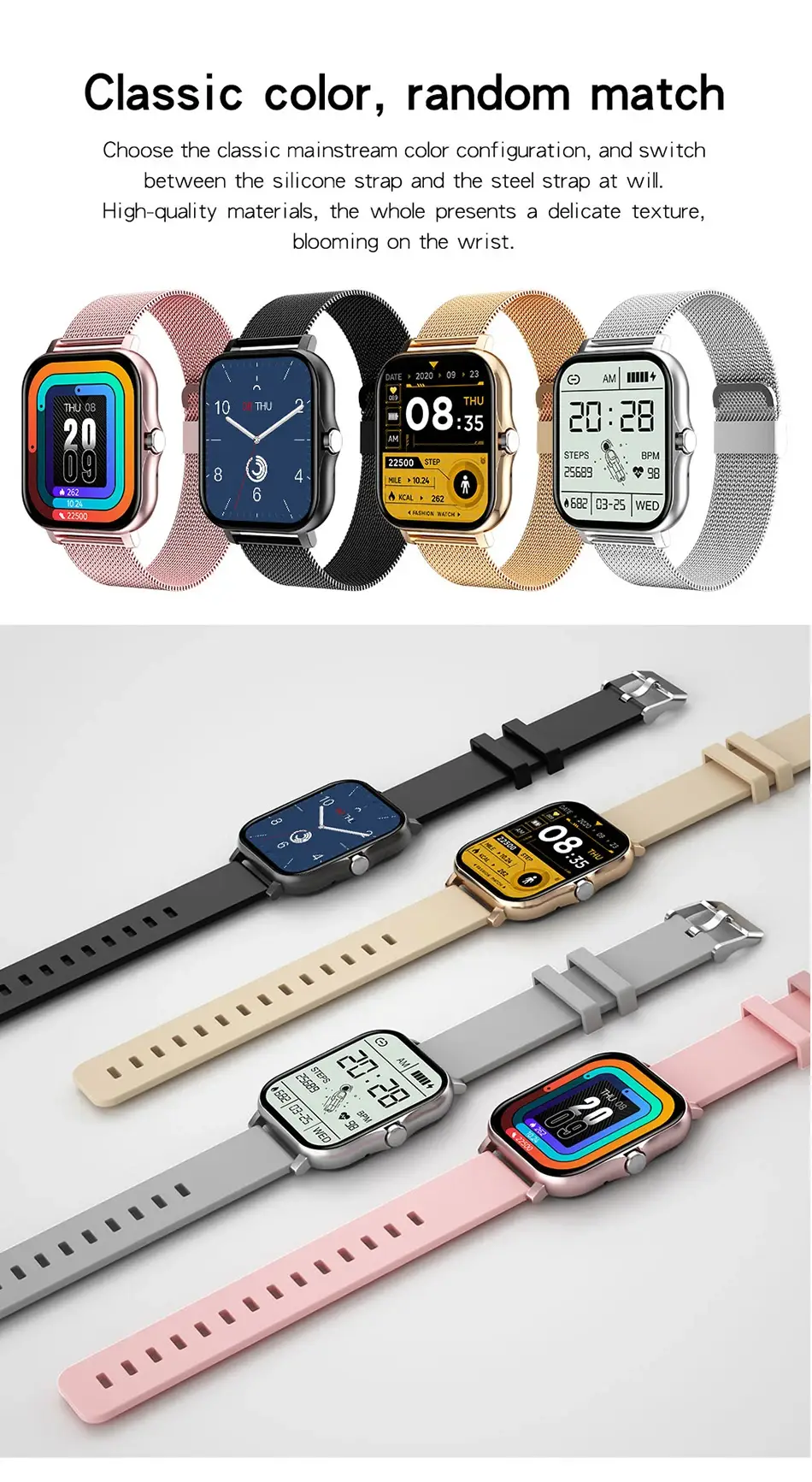 Y13 Smart Watch with Gold Bracelet & Bluetooth Connectivity — feature 19