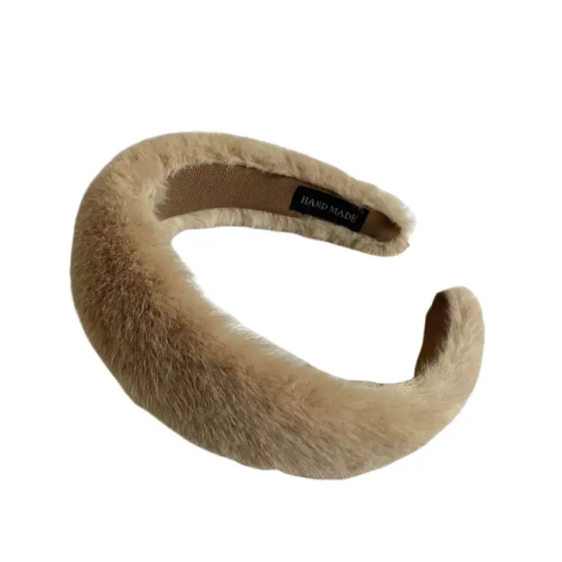 Winter Plush Rabbit Fur Headband for Women
