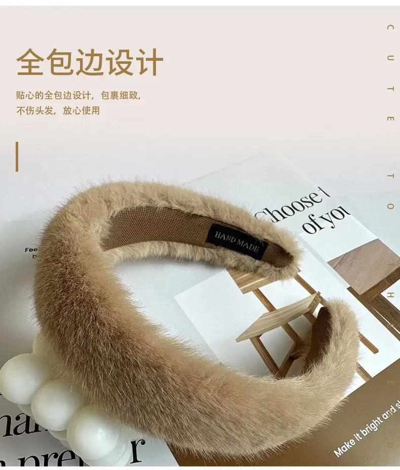 Winter Plush Rabbit Fur Headband for Women — feature 20