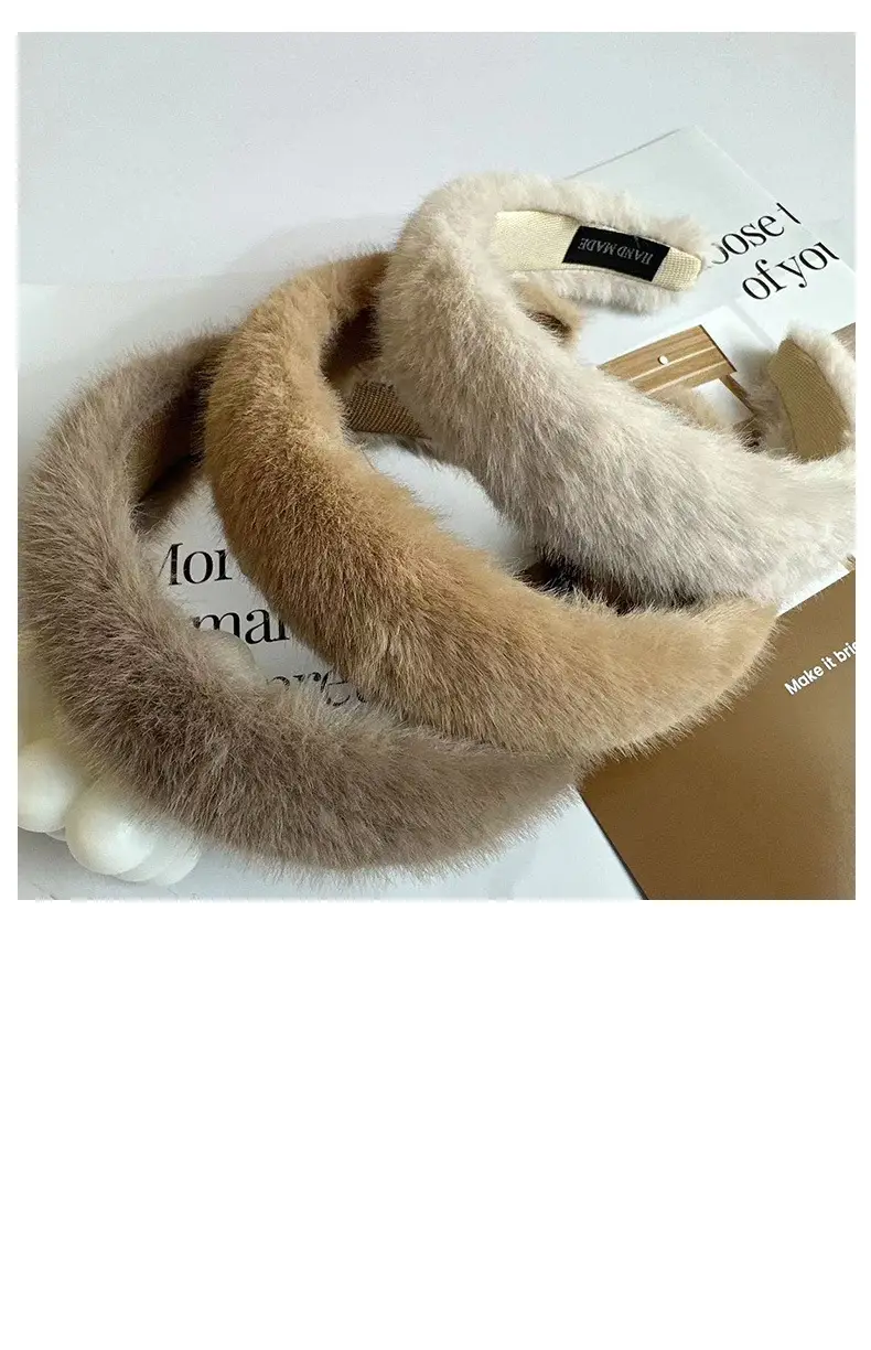 Winter Plush Rabbit Fur Headband for Women — feature 24