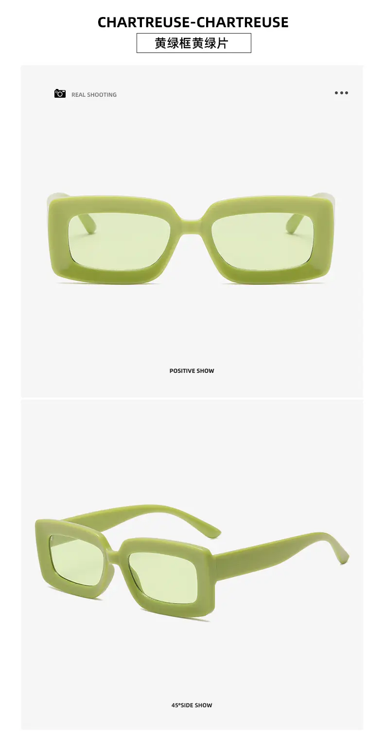 Green Retro Square Sunglasses for Women — feature 19