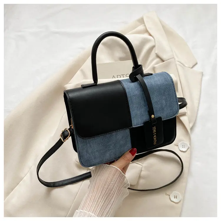 Women's 2-Piece Blue Brown Shoulder Bag 2023 Winter — feature 11
