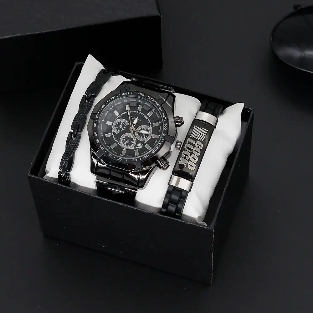 Men's 3PC Steel Watch Set with 2 Quartz Watches — feature 4
