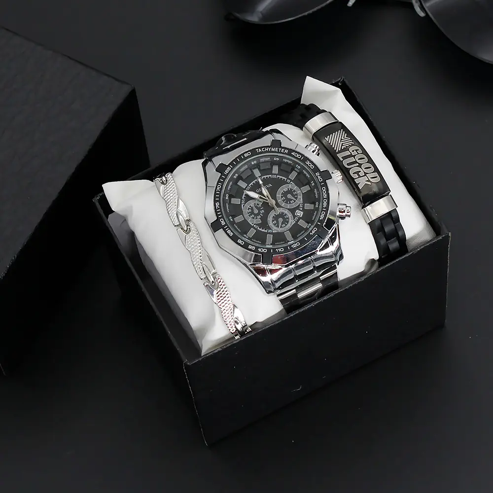 Men's 3PC Steel Watch Set with 2 Quartz Watches — feature 5
