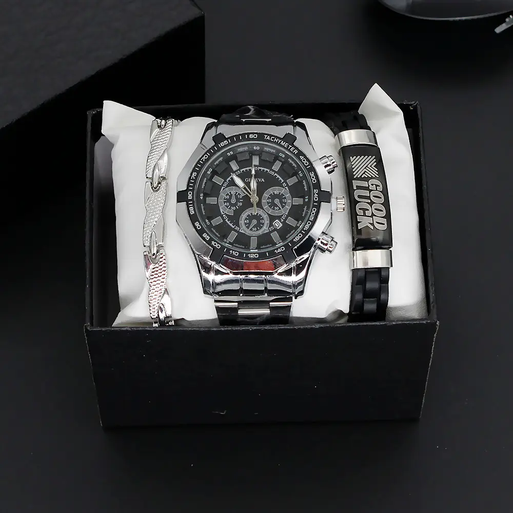 Men's 3PC Steel Watch Set with 2 Quartz Watches — feature 6