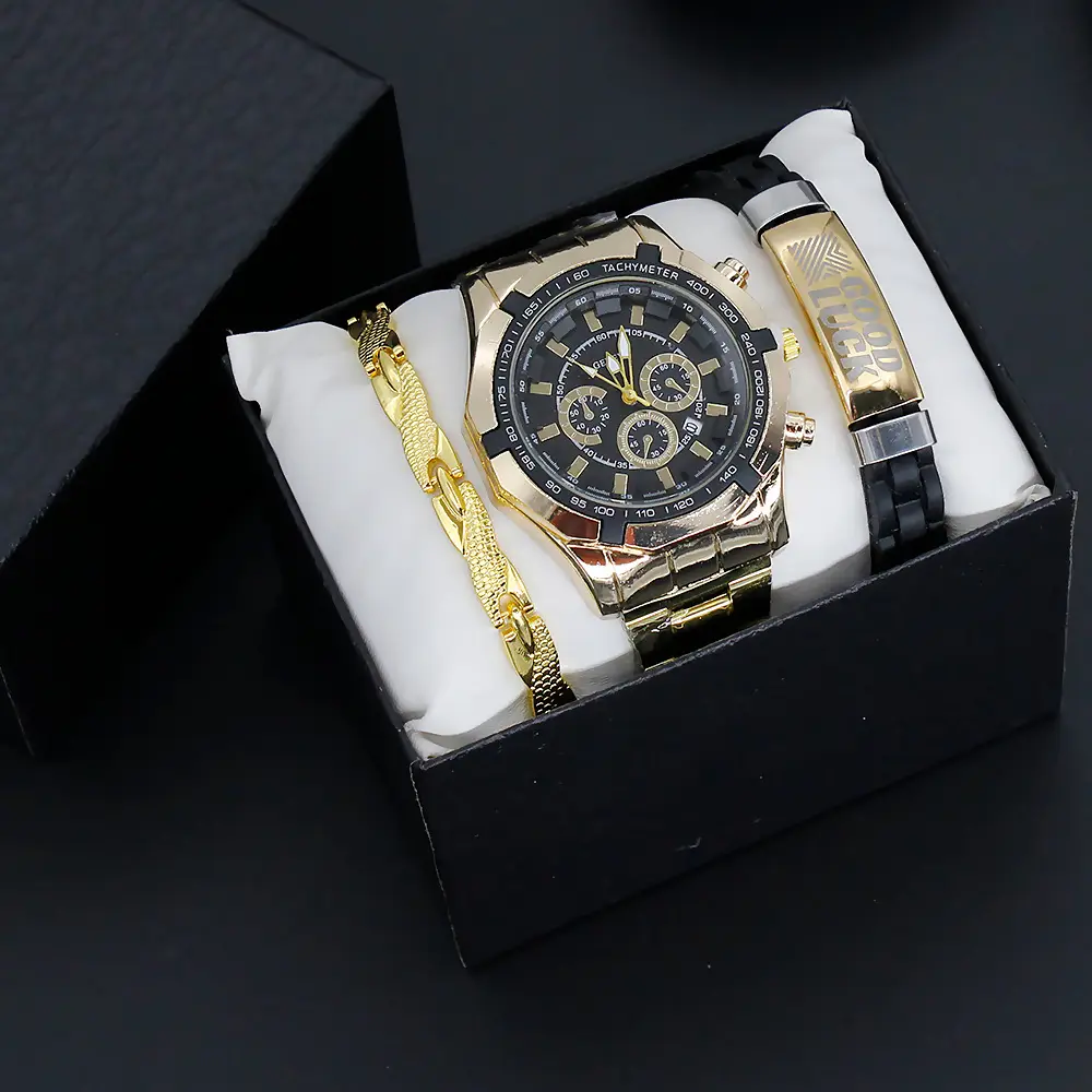 Men's 3PC Steel Watch Set with 2 Quartz Watches — feature 7
