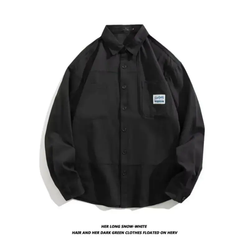Men's Long Sleeve Cotton Shirt Tan Button Front - Image 6