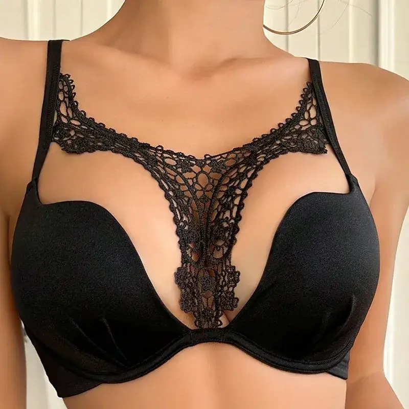 Black Lace Underwear for Women Small Chest Gathering - Image 4