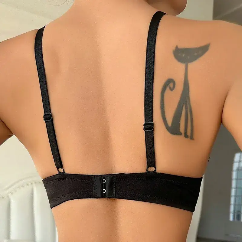Black Lace Underwear for Women Small Chest Gathering - Image 5