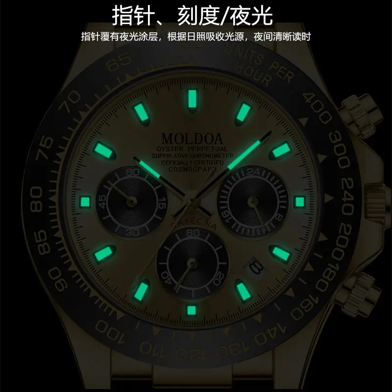 Ditong takes Jindi Yu Wenle hollow fake mechanical watch men's calendar waterproof watch trembles fast hand a generation of hair