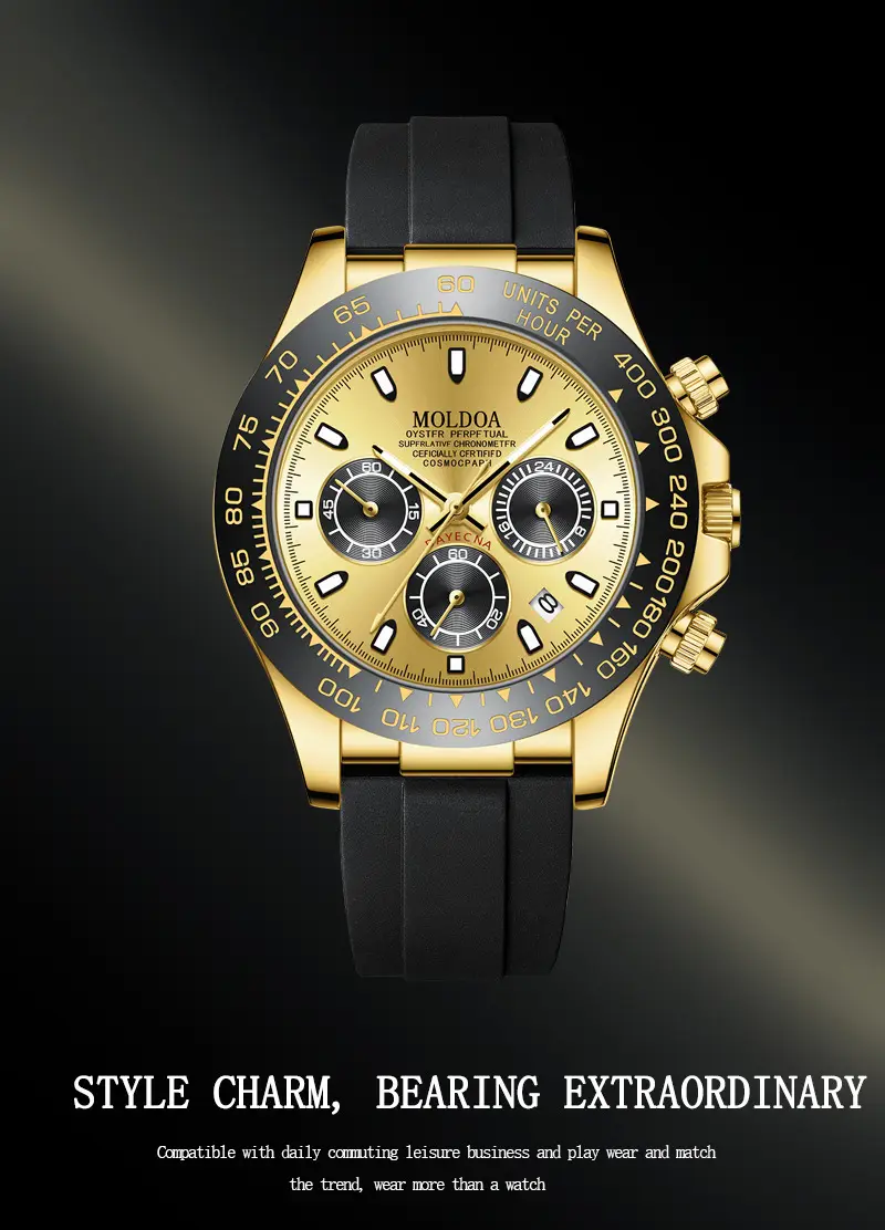 Ditong takes Jindi Yu Wenle hollow fake mechanical watch men's calendar waterproof watch trembles fast hand a generation of hair — feature 19